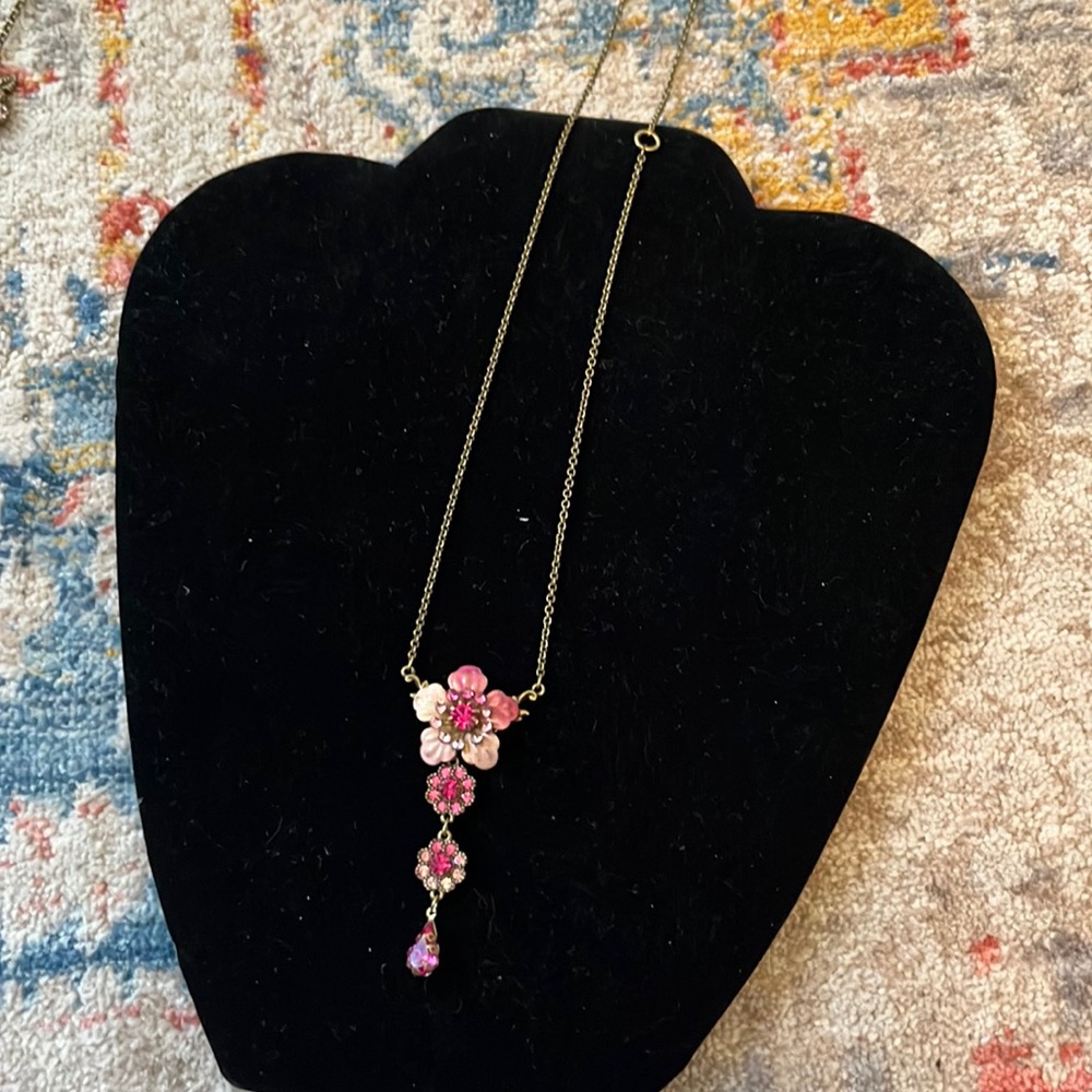 Michal Negrin Pink Flower Necklace